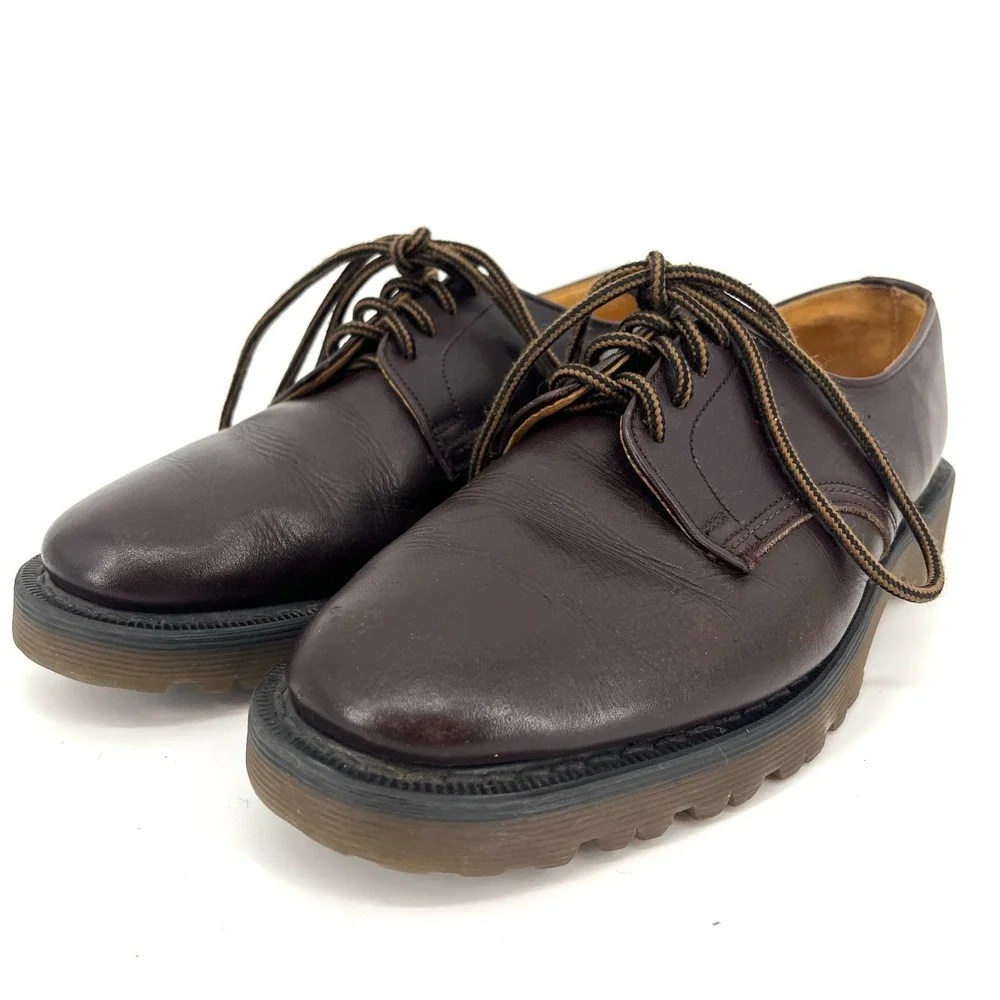 Dr Marten's Brown Leather 1461 4-eye Brown Oxford Lace up Made in England Men 6‎